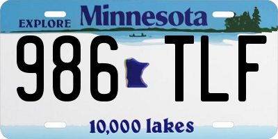 MN license plate 986TLF
