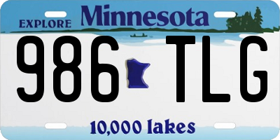 MN license plate 986TLG