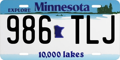 MN license plate 986TLJ