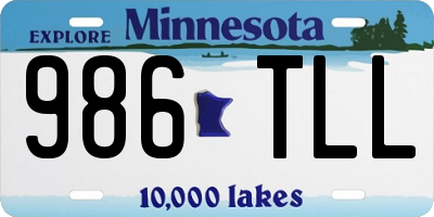 MN license plate 986TLL