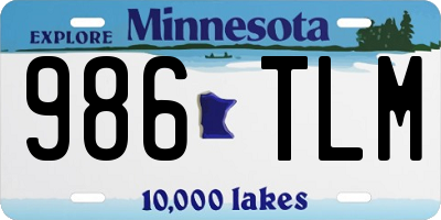 MN license plate 986TLM