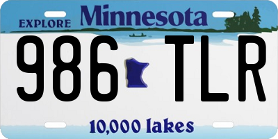 MN license plate 986TLR