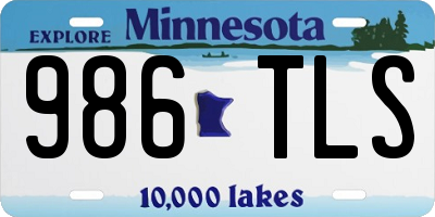MN license plate 986TLS