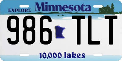 MN license plate 986TLT