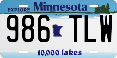 MN license plate 986TLW
