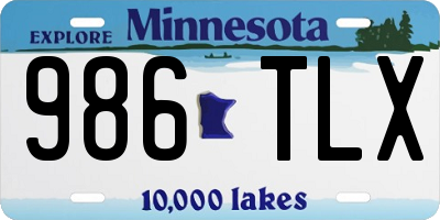 MN license plate 986TLX