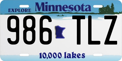 MN license plate 986TLZ