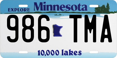 MN license plate 986TMA