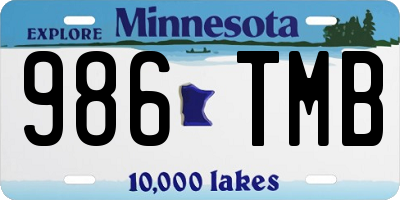 MN license plate 986TMB