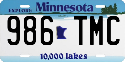 MN license plate 986TMC