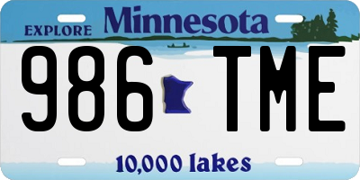 MN license plate 986TME