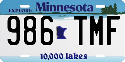 MN license plate 986TMF