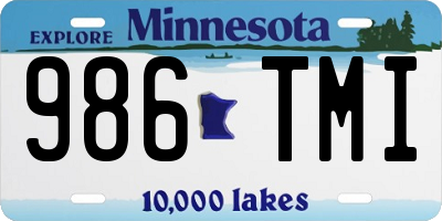 MN license plate 986TMI