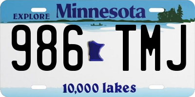 MN license plate 986TMJ