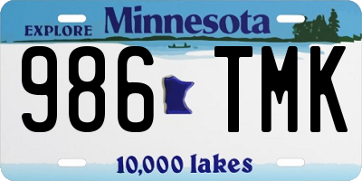 MN license plate 986TMK