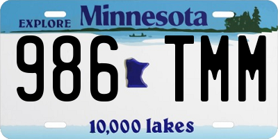 MN license plate 986TMM