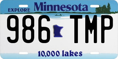 MN license plate 986TMP