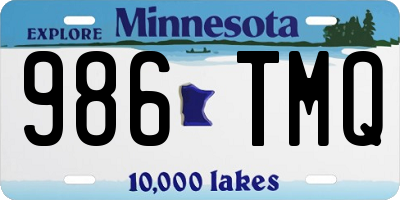 MN license plate 986TMQ