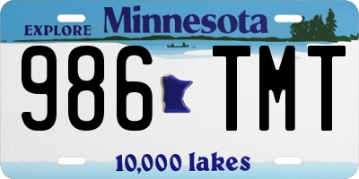 MN license plate 986TMT