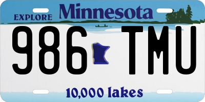 MN license plate 986TMU