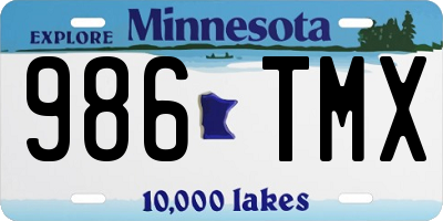 MN license plate 986TMX