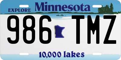 MN license plate 986TMZ
