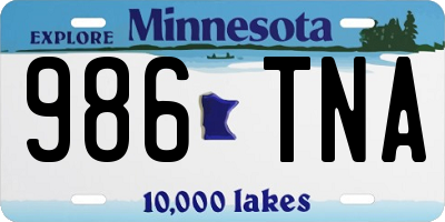 MN license plate 986TNA