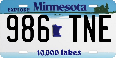 MN license plate 986TNE