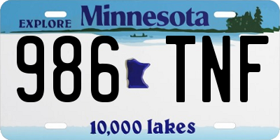MN license plate 986TNF