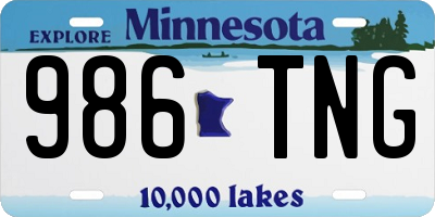 MN license plate 986TNG