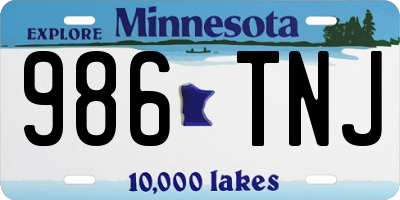 MN license plate 986TNJ