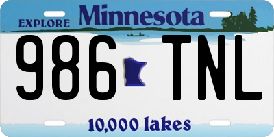 MN license plate 986TNL