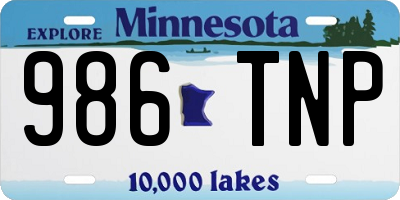 MN license plate 986TNP