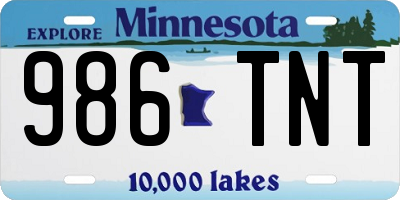 MN license plate 986TNT