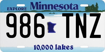 MN license plate 986TNZ