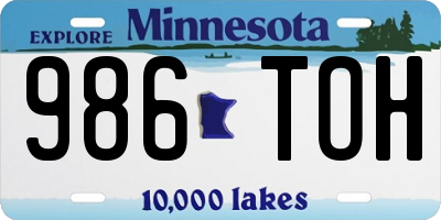 MN license plate 986TOH