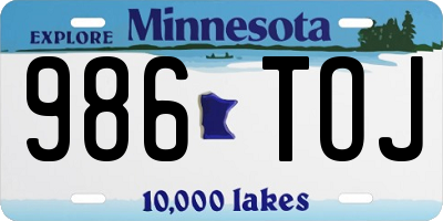 MN license plate 986TOJ
