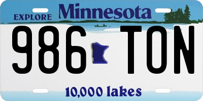 MN license plate 986TON