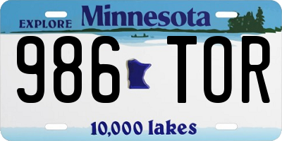 MN license plate 986TOR