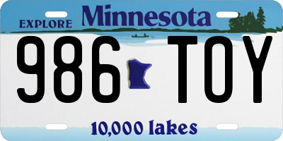 MN license plate 986TOY