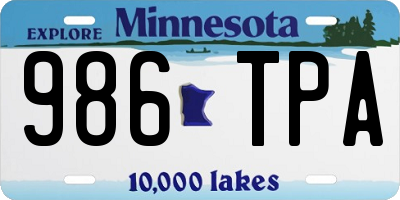 MN license plate 986TPA