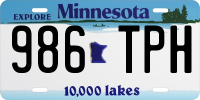 MN license plate 986TPH