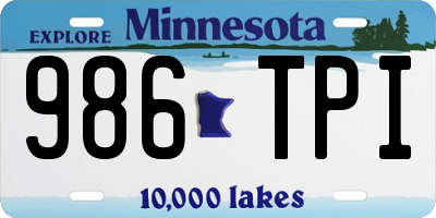 MN license plate 986TPI