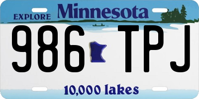 MN license plate 986TPJ