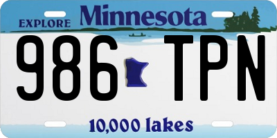 MN license plate 986TPN