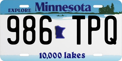 MN license plate 986TPQ