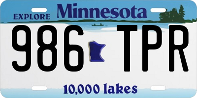 MN license plate 986TPR