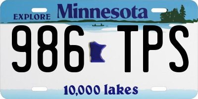 MN license plate 986TPS
