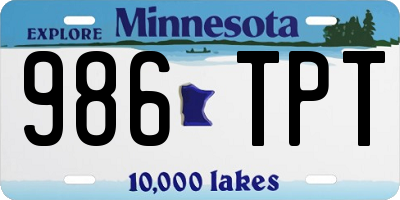 MN license plate 986TPT