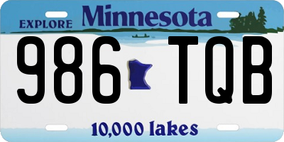 MN license plate 986TQB
